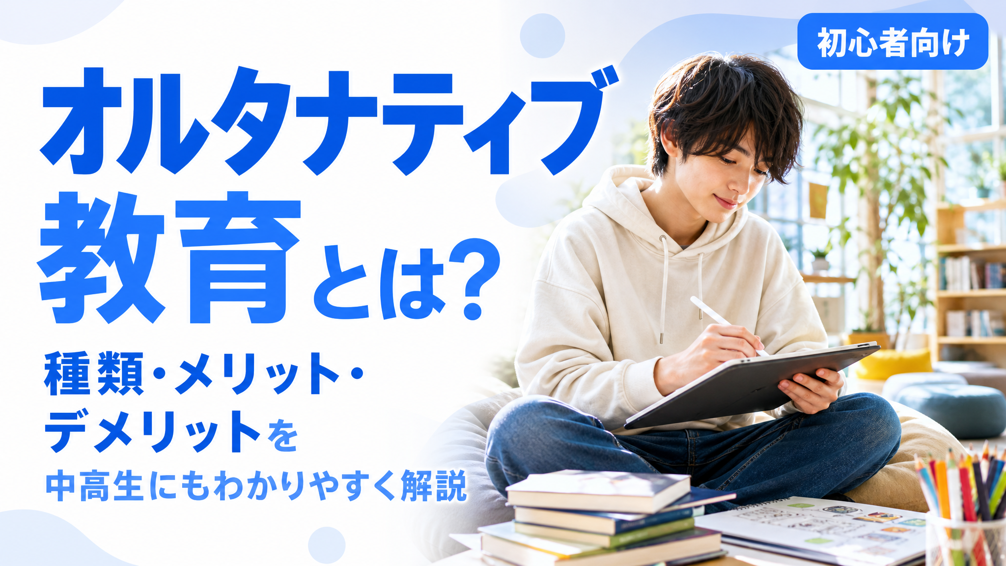 「オルタナティブ教育とは？種類・メリット・デメリットを中高生にもわかりやすく解説」のアイキャッチ画像